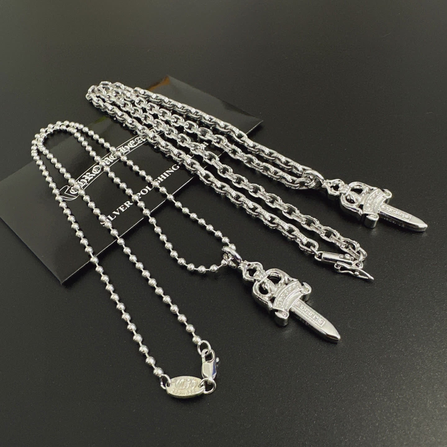 Chrome Hearts Silver Sword Pendant Necklace